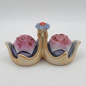 Elegant Ceramic Rose Salt and Pepper Shakers